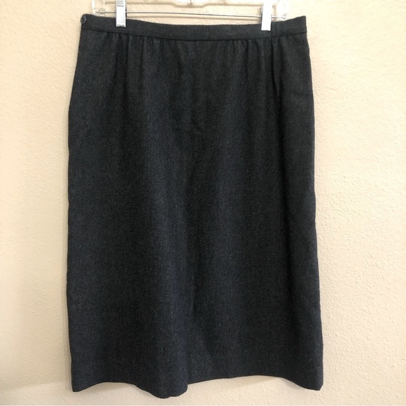 Vintage Pendleton Womens 100% Virgin Wool Dark Gray Pencil Skirt Size M - Picture 2 of 9